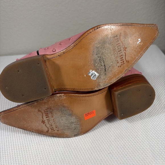 Los Altos Versace Square Toe Ostrich Pink Wide Cowboy Western Boots Size 5 - Picture 7 of 10